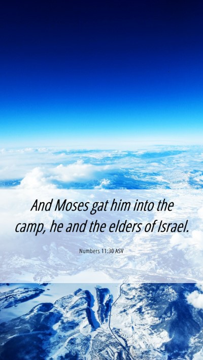 Picture 06 - Numbers 11:30 ASV Mobile Phone Wallpaper - And Moses gat him into the camp, he and the - Mobile Bible Verse Wallpaper