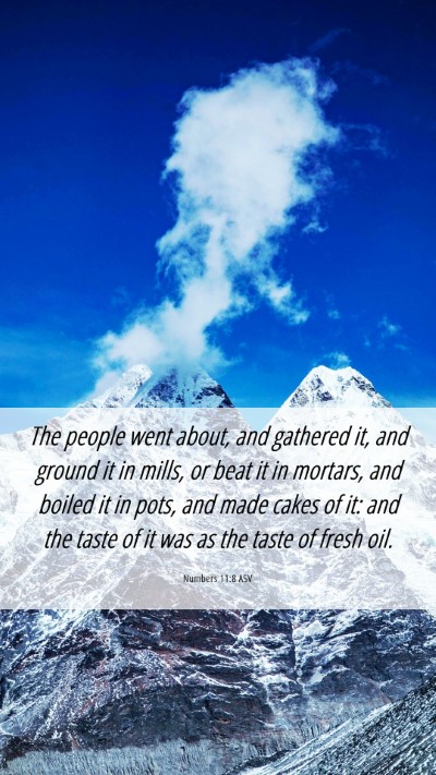 Picture 06 - Numbers 11:8 ASV Mobile Phone Wallpaper - The people went about, and gathered it, and - Mobile Bible Verse Wallpaper