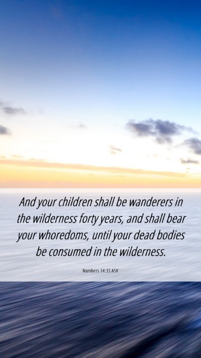 Picture 06 - Numbers 14:33 ASV Mobile Phone Wallpaper - And your children shall be wanderers in the - Mobile Bible Verse Wallpaper