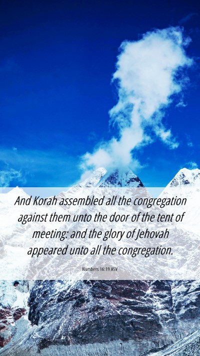 Picture 06 - Numbers 16:19 ASV Mobile Phone Wallpaper - And Korah assembled all the congregation against - Mobile Bible Verse Wallpaper