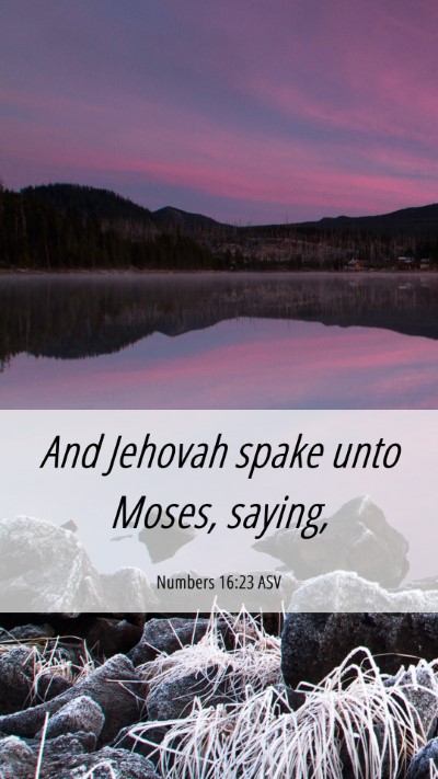 Picture 06 - Numbers 16:23 ASV Mobile Phone Wallpaper - And Jehovah spake unto Moses, - Mobile Bible Verse Wallpaper