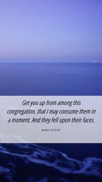 Picture 06 - Numbers 16:45 ASV Mobile Phone Wallpaper - Get you up from among this congregation, that I - Mobile Bible Verse Wallpaper