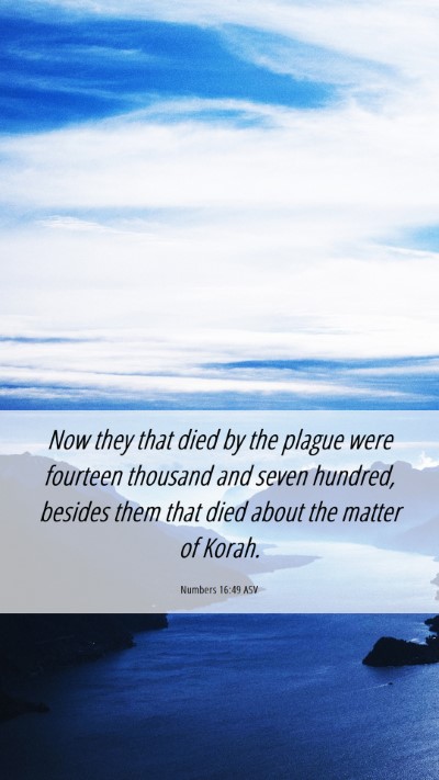 Picture 06 - Numbers 16:49 ASV Mobile Phone Wallpaper - Now they that died by the plague were fourteen - Mobile Bible Verse Wallpaper