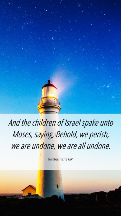 Picture 06 - Numbers 17:12 ASV Mobile Phone Wallpaper - And the children of Israel spake unto Moses, - Mobile Bible Verse Wallpaper