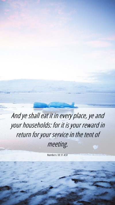 Picture 06 - Numbers 18:31 ASV Mobile Phone Wallpaper - And ye shall eat it in every place, ye and your - Mobile Bible Verse Wallpaper