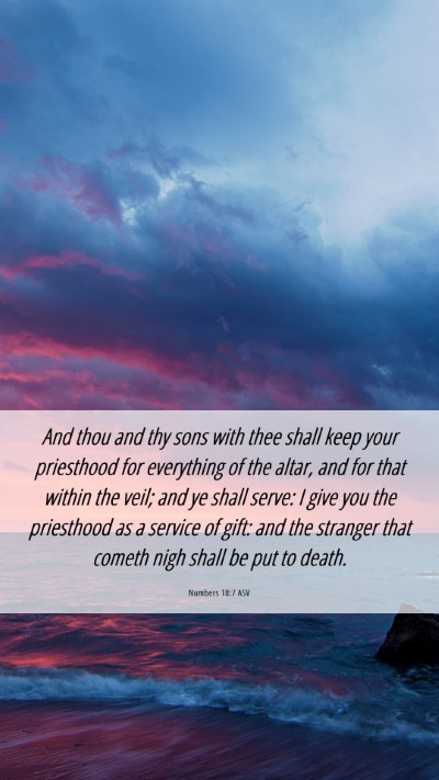Picture 06 - Numbers 18:7 ASV Mobile Phone Wallpaper - And thou and thy sons with thee shall keep your - Mobile Bible Verse Wallpaper