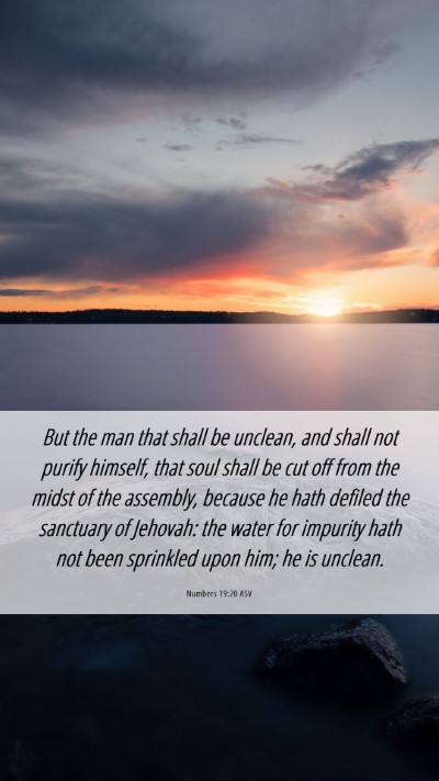 Picture 06 - Numbers 19:20 ASV Mobile Phone Wallpaper - But the man that shall be unclean, and shall not - Mobile Bible Verse Wallpaper