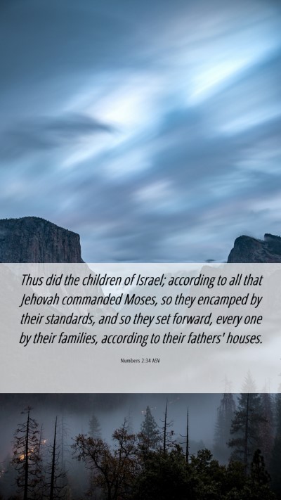 Picture 06 - Numbers 2:34 ASV Mobile Phone Wallpaper - Thus did the children of Israel; according to all - Mobile Bible Verse Wallpaper