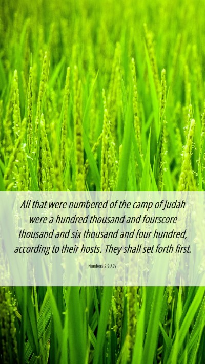 Picture 06 - Numbers 2:9 ASV Mobile Phone Wallpaper - All that were numbered of the camp of Judah were - Mobile Bible Verse Wallpaper
