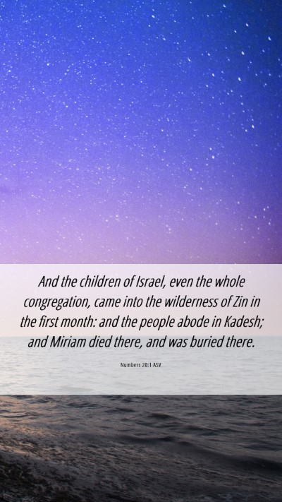Picture 06 - Numbers 20:1 ASV Mobile Phone Wallpaper - And the children of Israel, even the whole - Mobile Bible Verse Wallpaper