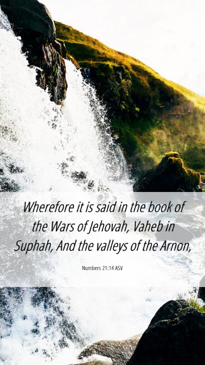 Picture 06 - Numbers 21:14 ASV Mobile Phone Wallpaper - Wherefore it is said in the book of the Wars of - Mobile Bible Verse Wallpaper