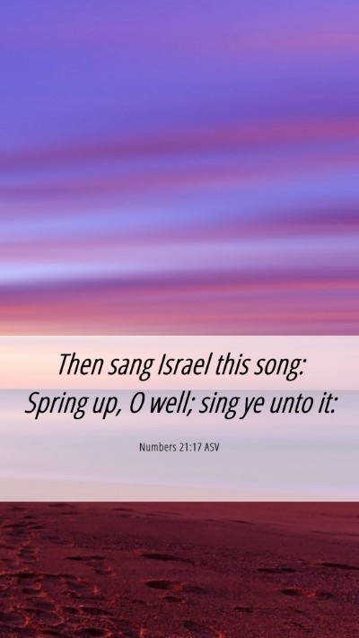 Picture 06 - Numbers 21:17 ASV Mobile Phone Wallpaper - Then sang Israel this song: Spring up, O well; - Mobile Bible Verse Wallpaper