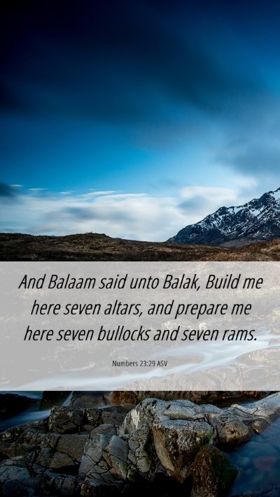 Picture 06 - Numbers 23:29 ASV Mobile Phone Wallpaper - And Balaam said unto Balak, Build me here seven - Mobile Bible Verse Wallpaper