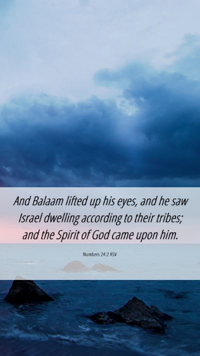 Picture 06 - Numbers 24:2 ASV Mobile Phone Wallpaper - And Balaam lifted up his eyes, and he saw Israel - Mobile Bible Verse Wallpaper