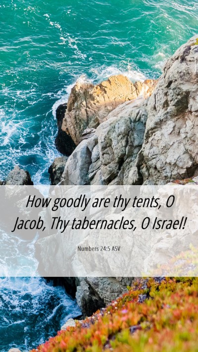 Picture 06 - Numbers 24:5 ASV Mobile Phone Wallpaper - How goodly are thy tents, O Jacob, Thy - Mobile Bible Verse Wallpaper