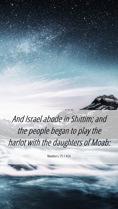 Picture 06 - Numbers 25:1 ASV Mobile Phone Wallpaper - And Israel abode in Shittim; and the people began - Mobile Bible Verse Wallpaper