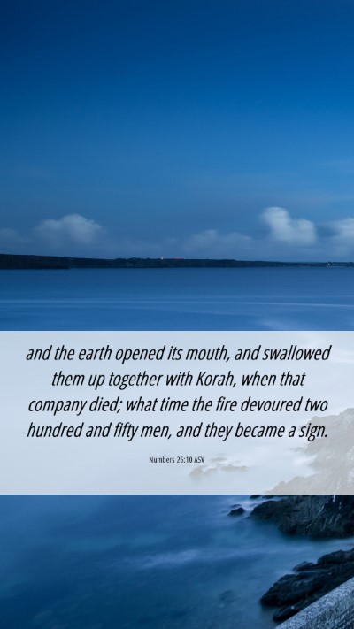 Picture 06 - Numbers 26:10 ASV Mobile Phone Wallpaper - and the earth opened its mouth, and swallowed - Mobile Bible Verse Wallpaper