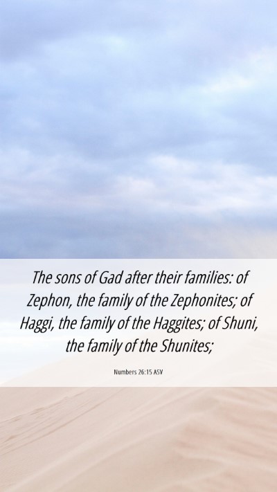 Picture 06 - Numbers 26:15 ASV Mobile Phone Wallpaper - The sons of Gad after their families: of Zephon, - Mobile Bible Verse Wallpaper