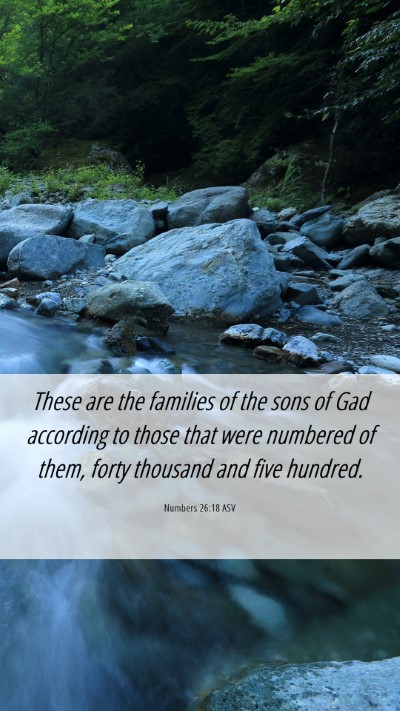 Picture 06 - Numbers 26:18 ASV Mobile Phone Wallpaper - These are the families of the sons of Gad - Mobile Bible Verse Wallpaper