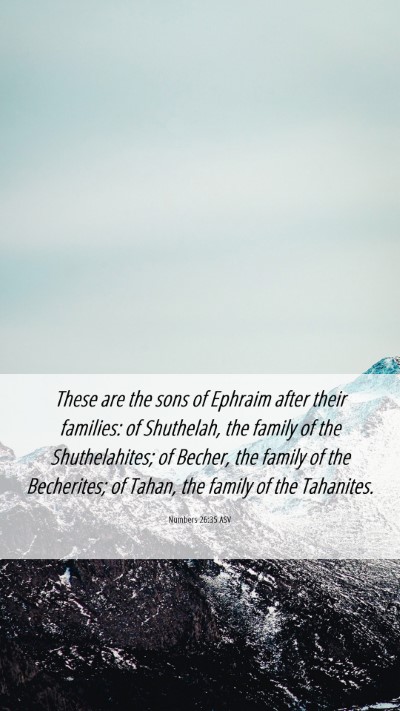 Picture 06 - Numbers 26:35 ASV Mobile Phone Wallpaper - These are the sons of Ephraim after their - Mobile Bible Verse Wallpaper