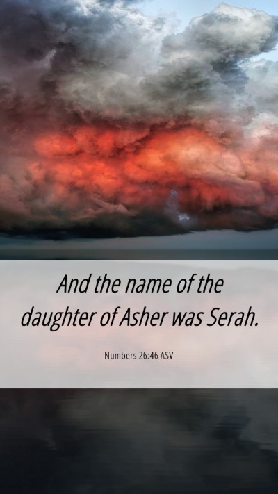 Picture 06 - Numbers 26:46 ASV Mobile Phone Wallpaper - And the name of the daughter of Asher was - Mobile Bible Verse Wallpaper