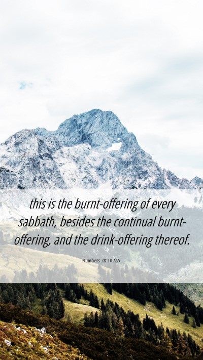 Picture 06 - Numbers 28:10 ASV Mobile Phone Wallpaper - this is the burnt-offering of every sabbath, - Mobile Bible Verse Wallpaper