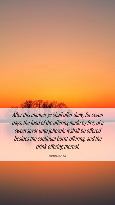 Picture 06 - Numbers 28:24 ASV Mobile Phone Wallpaper - After this manner ye shall offer daily, for seven - Mobile Bible Verse Wallpaper