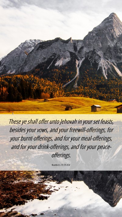 Picture 06 - Numbers 29:39 ASV Mobile Phone Wallpaper - These ye shall offer unto Jehovah in your set - Mobile Bible Verse Wallpaper