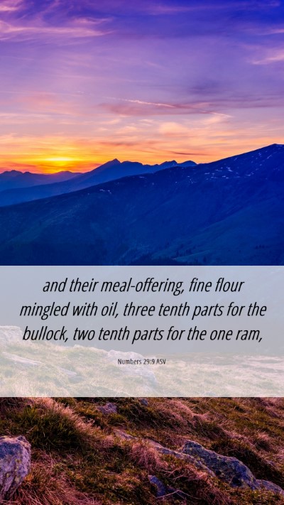 Picture 06 - Numbers 29:9 ASV Mobile Phone Wallpaper - and their meal-offering, fine flour mingled with - Mobile Bible Verse Wallpaper