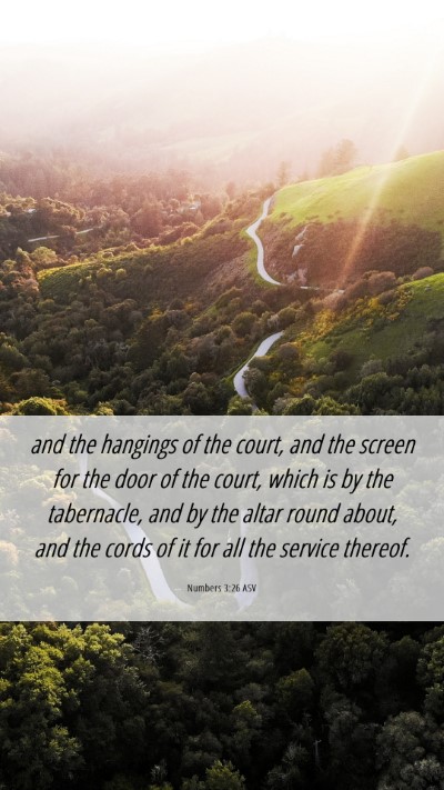 Picture 06 - Numbers 3:26 ASV Mobile Phone Wallpaper - and the hangings of the court, and the screen for - Mobile Bible Verse Wallpaper