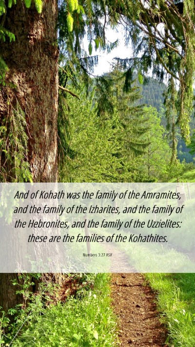 Picture 06 - Numbers 3:27 ASV Mobile Phone Wallpaper - And of Kohath was the family of the Amramites, - Mobile Bible Verse Wallpaper
