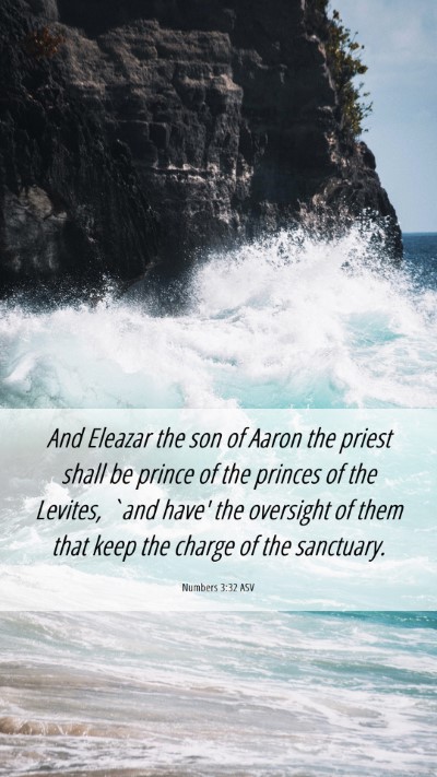 Picture 06 - Numbers 3:32 ASV Mobile Phone Wallpaper - And Eleazar the son of Aaron the priest shall be - Mobile Bible Verse Wallpaper