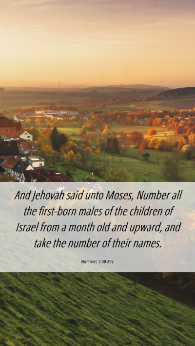 Picture 06 - Numbers 3:40 ASV Mobile Phone Wallpaper - And Jehovah said unto Moses, Number all the - Mobile Bible Verse Wallpaper