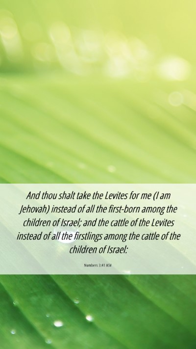 Picture 06 - Numbers 3:41 ASV Mobile Phone Wallpaper - And thou shalt take the Levites for me (I am - Mobile Bible Verse Wallpaper