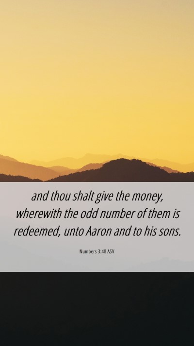 Picture 06 - Numbers 3:48 ASV Mobile Phone Wallpaper - and thou shalt give the money, wherewith the odd - Mobile Bible Verse Wallpaper