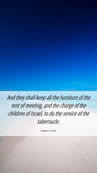 Picture 06 - Numbers 3:8 ASV Mobile Phone Wallpaper - And they shall keep all the furniture of the tent - Mobile Bible Verse Wallpaper