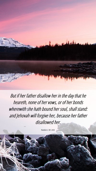 Picture 06 - Numbers 30:5 ASV Mobile Phone Wallpaper - But if her father disallow her in the day that he - Mobile Bible Verse Wallpaper