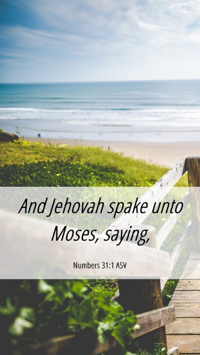 Picture 06 - Numbers 31:1 ASV Mobile Phone Wallpaper - And Jehovah spake unto Moses, - Mobile Bible Verse Wallpaper
