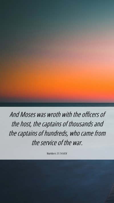 Picture 06 - Numbers 31:14 ASV Mobile Phone Wallpaper - And Moses was wroth with the officers of the - Mobile Bible Verse Wallpaper