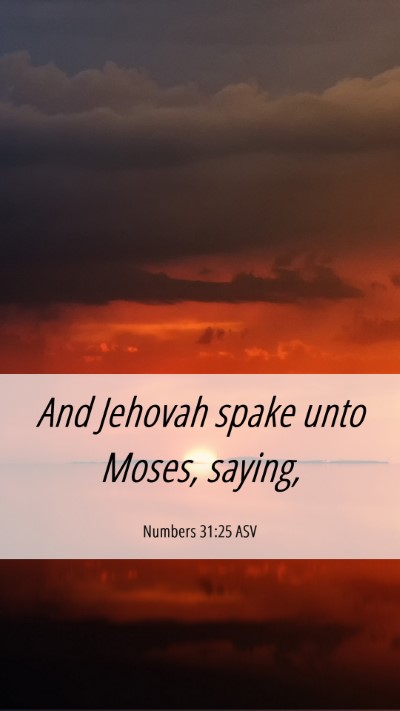 Picture 06 - Numbers 31:25 ASV Mobile Phone Wallpaper - And Jehovah spake unto Moses, - Mobile Bible Verse Wallpaper