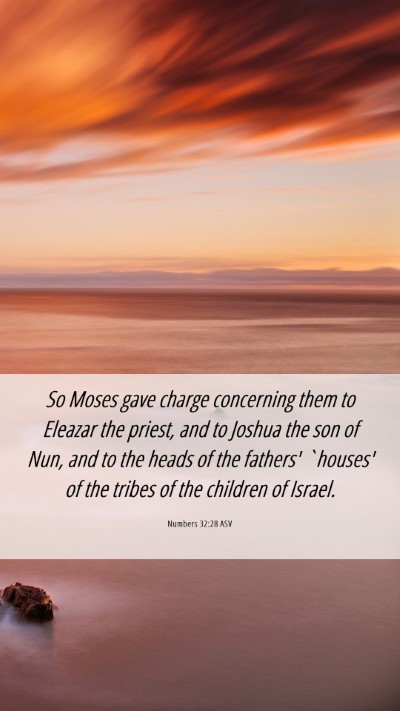 Picture 06 - Numbers 32:28 ASV Mobile Phone Wallpaper - So Moses gave charge concerning them to Eleazar - Mobile Bible Verse Wallpaper