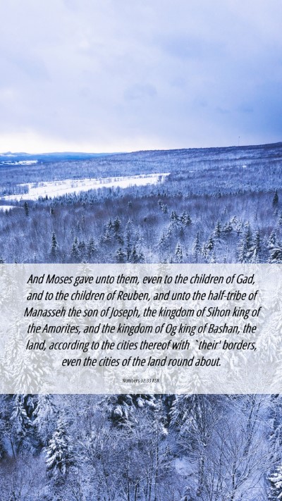 Picture 06 - Numbers 32:33 ASV Mobile Phone Wallpaper - And Moses gave unto them, even to the children of - Mobile Bible Verse Wallpaper