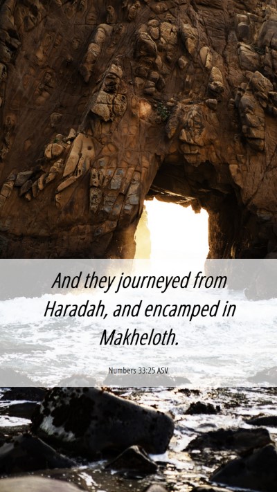 Picture 06 - Numbers 33:25 ASV Mobile Phone Wallpaper - And they journeyed from Haradah, and encamped in - Mobile Bible Verse Wallpaper