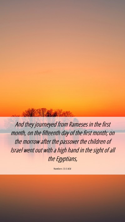 Picture 06 - Numbers 33:3 ASV Mobile Phone Wallpaper - And they journeyed from Rameses in the first - Mobile Bible Verse Wallpaper