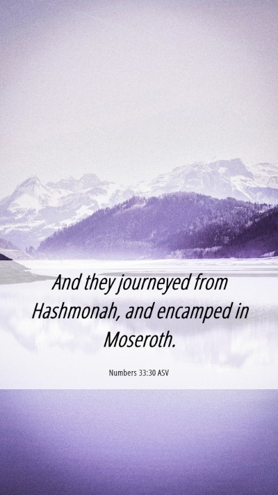 Picture 06 - Numbers 33:30 ASV Mobile Phone Wallpaper - And they journeyed from Hashmonah, and encamped - Mobile Bible Verse Wallpaper