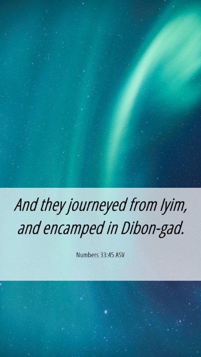 Picture 06 - Numbers 33:45 ASV Mobile Phone Wallpaper - And they journeyed from Iyim, and encamped in - Mobile Bible Verse Wallpaper