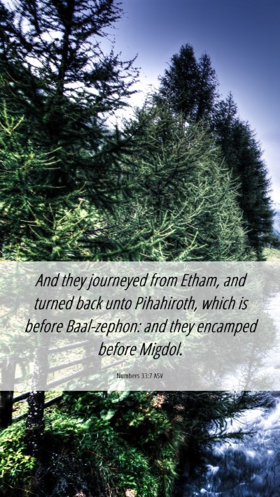 Picture 06 - Numbers 33:7 ASV Mobile Phone Wallpaper - And they journeyed from Etham, and turned back - Mobile Bible Verse Wallpaper