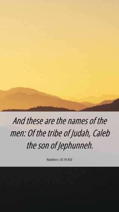 Picture 06 - Numbers 34:19 ASV Mobile Phone Wallpaper - And these are the names of the men: Of the tribe - Mobile Bible Verse Wallpaper