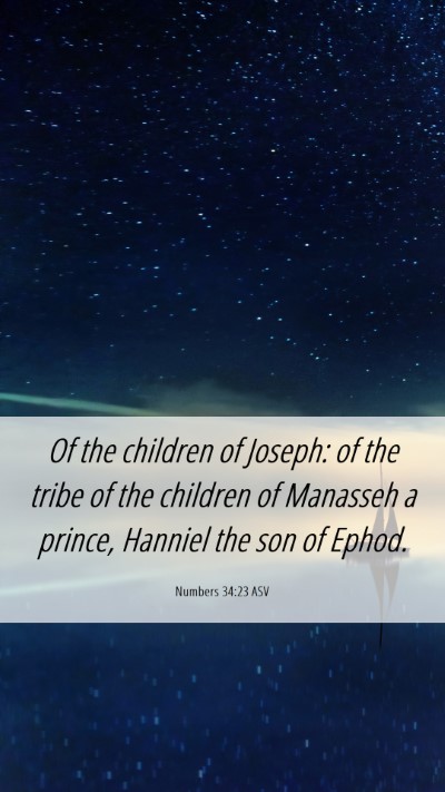 Picture 06 - Numbers 34:23 ASV Mobile Phone Wallpaper - Of the children of Joseph: of the tribe of the - Mobile Bible Verse Wallpaper