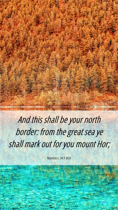 Picture 06 - Numbers 34:7 ASV Mobile Phone Wallpaper - And this shall be your north border: from the - Mobile Bible Verse Wallpaper